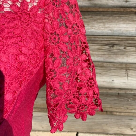 Vintage Floral Lace Pink Gown Size Medium - Picture 6 of 9